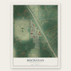 Buchanan, North Dakota map print, the full design
