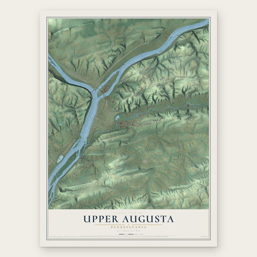 Upper Augusta, Pennsylvania map print, the full design