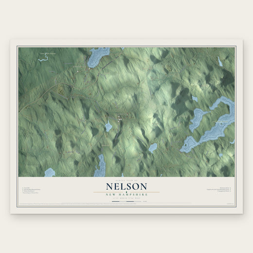 Nelson, New Hampshire map print, the full design