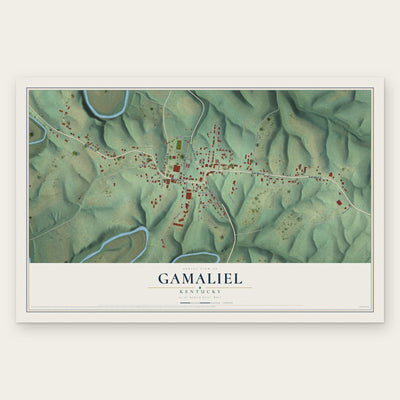 Gamaliel, Kentucky map print, the full design