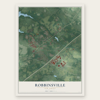 Robbinsville, New Jersey map print, the full design