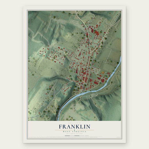 Franklin, West Virginia map print, the full design