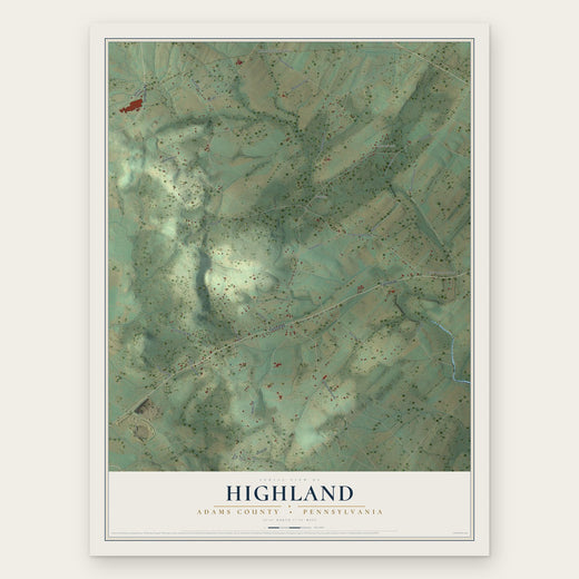 Highland, Adams County, Pennsylvania map print, the full design