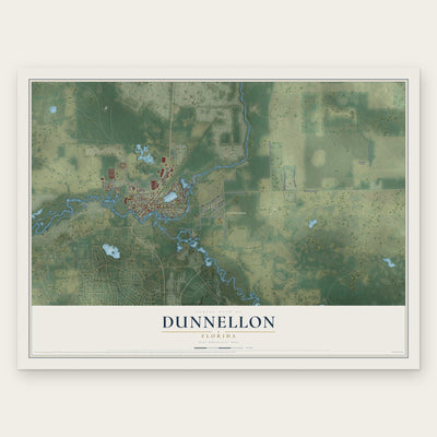 Dunnellon, Florida map print, the full design
