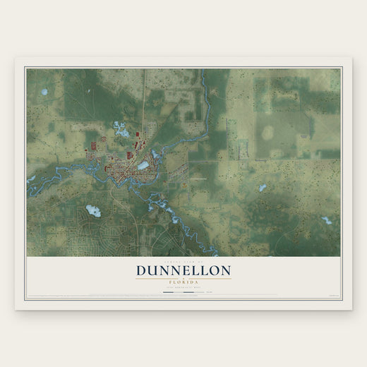Dunnellon, Florida map print, the full design