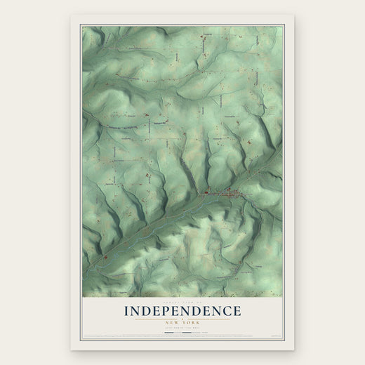 Independence, New York map print, the full design