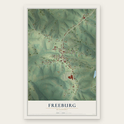 Freeburg, Missouri map print, the full design