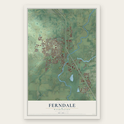 Ferndale, Washington map print, the full design
