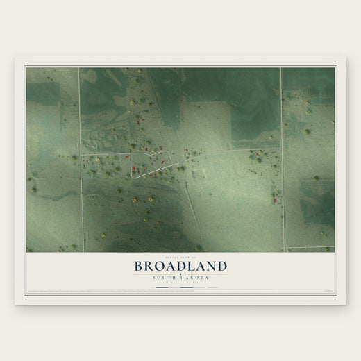 Broadland, South Dakota map print, the full design