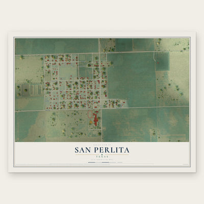 San Perlita, Texas map print, the full design