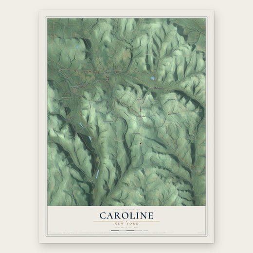 Caroline, New York map print, the full design