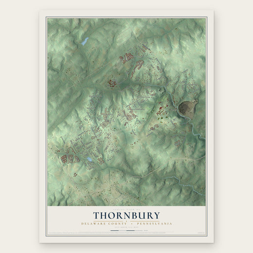 Thornbury, Delaware County, Pennsylvania map print, the full design