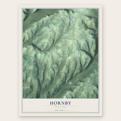 Hornby, New York map print, the full design