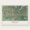 Roseville, Minnesota map print, the full design