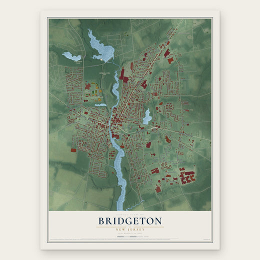Bridgeton, New Jersey map print, the full design