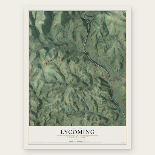 Lycoming, Pennsylvania map print, the full design