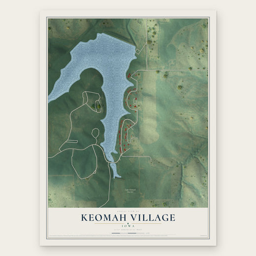Keomah Village, Iowa map print, the full design