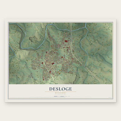 Desloge, Missouri map print, the full design