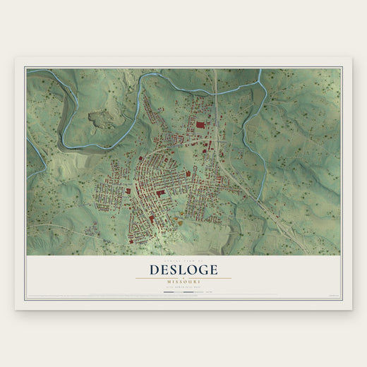 Desloge, Missouri map print, the full design