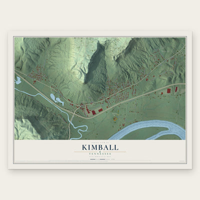Kimball, Tennessee map print, the full design