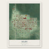 Selby, South Dakota map print, the full design