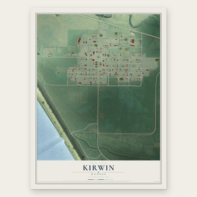 Kirwin, Kansas map print, the full design
