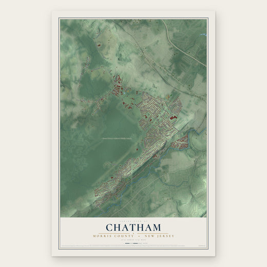 Chatham, Morris County, New Jersey map print, the full design