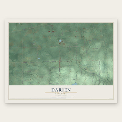 Darien, New York map print, the full design