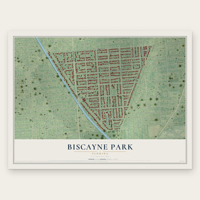 Biscayne Park, Florida map print, the full design