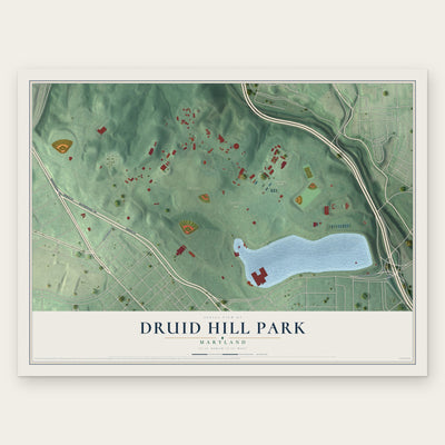 Druid Hill Park, Maryland map print, the full design