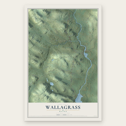 Wallagrass, Maine map print, the full design