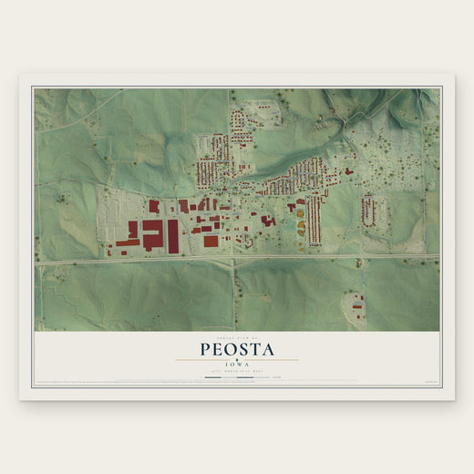 Peosta, Iowa map print, the full design