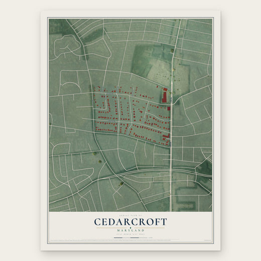 Cedarcroft, Maryland map print, the full design
