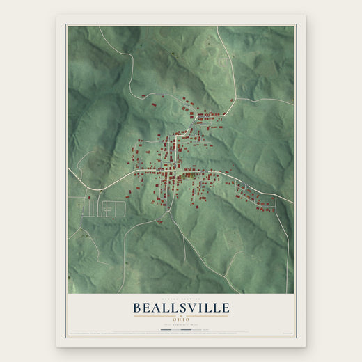 Beallsville, Ohio map print, the full design