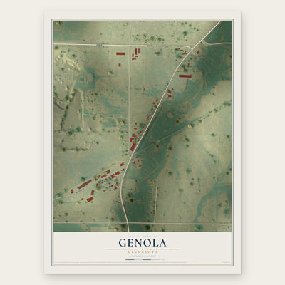 Genola, Minnesota map print, the full design