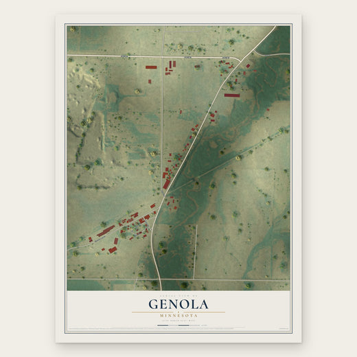 Genola, Minnesota map print, the full design
