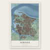 Norfolk, Virginia map print, the full design