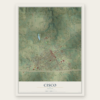 Cisco, Texas map print, the full design