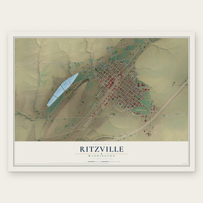Ritzville, Washington map print, the full design