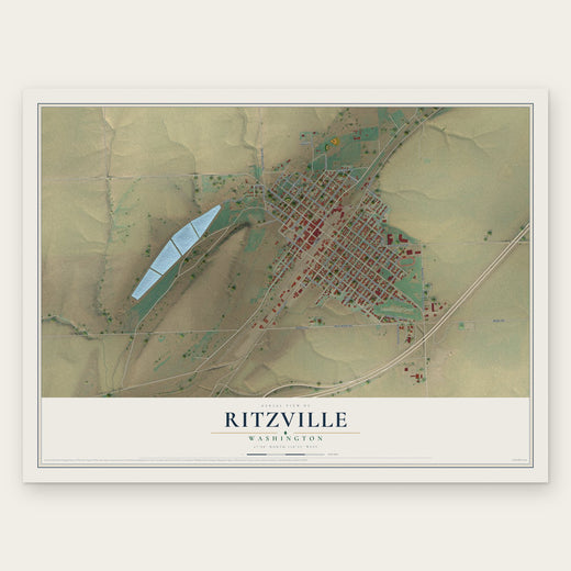 Ritzville, Washington map print, the full design