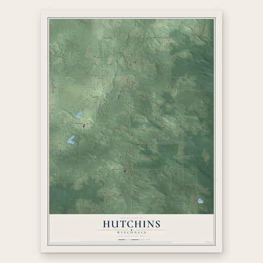 Hutchins, Wisconsin map print, the full design
