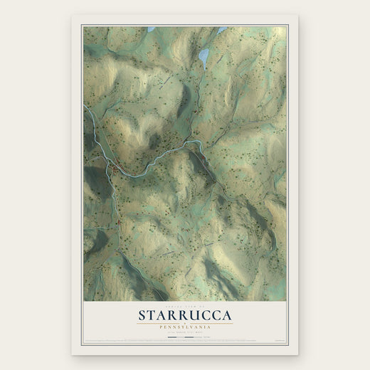 Starrucca, Pennsylvania map print, the full design