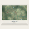 Broxton, Georgia map print, the full design