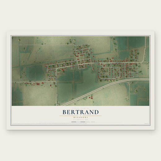 Bertrand, Missouri map print, the full design