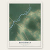 Boardman, North Carolina map print, the full design