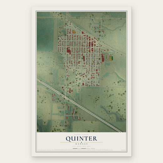 Quinter, Kansas map print, the full design