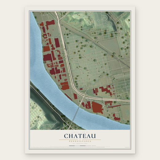 Chateau, Pennsylvania map print, the full design