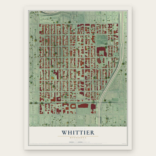 Whittier, Minnesota map print, the full design