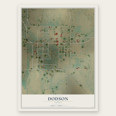 Dodson, Texas map print, the full design