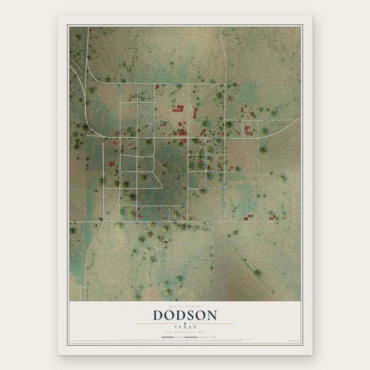 Dodson, Texas map print, the full design